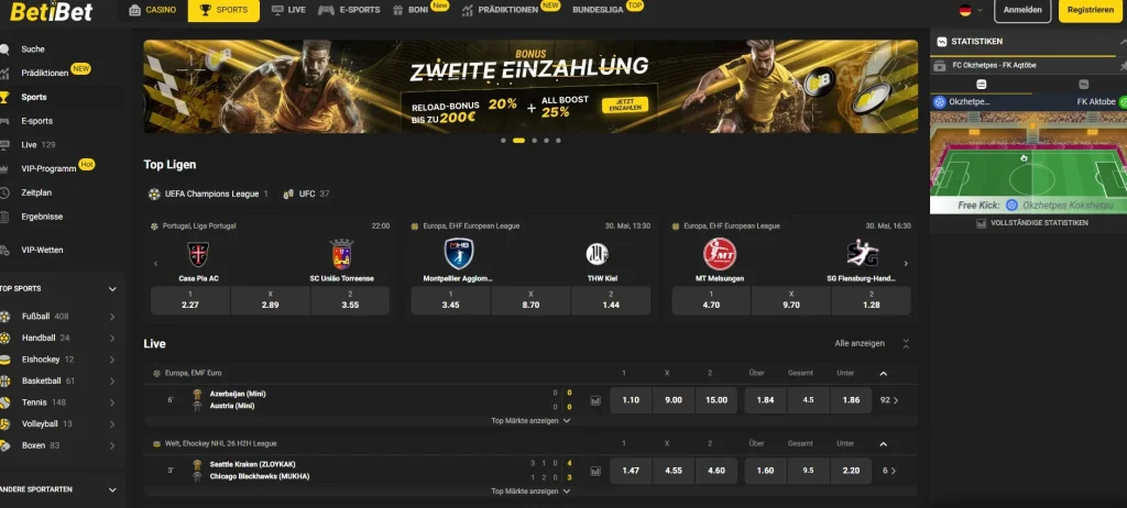 Betibet Sportwetten und Online-Casino
